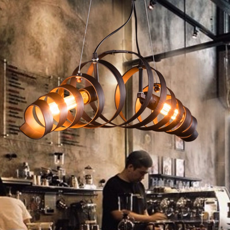 Bar rétro lampe de fer minimaliste Suspension style industriel moderne Lustres