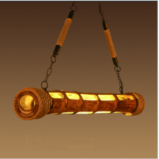 Tube en bambou restaurant créatif barre lumineuse comptoir personnalité européenne rétro vent industriel LED lumière blanche chaude