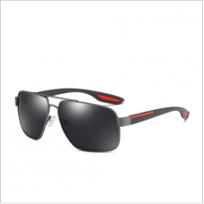 Lunettes de soleil polarisées pour hommes Lunettes de soleil en métal à grande monture Lunettes de cyclisme de pêche rétro