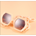 Lunettes de mode féminine octogonales de mode européenne et américaine, lunettes de soleil à chaîne personnalisées