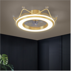 Plafonnier de la chambre des enfants LED lampe de chambre à coucher couronne créative dessin animé mode garçon et fille lampe ventilateur invisible