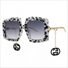 Lunettes de soleil pour dames à grande monture en métal de la mode européenne et américaine