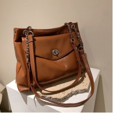 Fourre-tout en cuir de cire d'huile de texture rétro grand sac sac de messager all-match de mode d'épaule des femmes