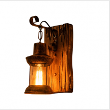 Américain rétro nostalgique applique murale chambre lampe de chevet restaurant bar maison de thé en bois massif art créatif décoratif applique murale
