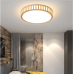 Plafonnier LED simple lampe de salon nordique en bois massif lampe d'étude ronde nouvelle lampe de chambre
