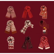 Écharpe Rouge Noël Nouvel An Couple Mignon Bavoir Chaud Vérifier All-match