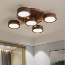 Couleur noyer led salle à manger salon lumière nouveau plafonnier lumière de la chambre en bois massif