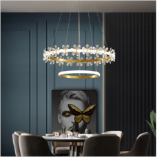 Lustre en cristal couronne lampe de salle à manger chambre nordique lumière lampe de table de bar de luxe