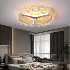 Moderne et simple ménage personnalité créative cristal lampe chambre lampe anneau LED plafonnier