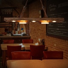 Bougeoir créatif de style industriel rétro lustre restaurant café bar bar lampe longue piste en bois