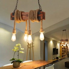 Lustre de style industriel rétro, lampe de table créative en corde de chanvre pour salon, restaurant, bar, café, table à manger