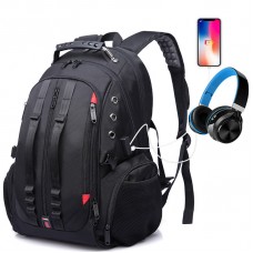 Étudiant cartable étanche voyage hommes sac à dos bouchon d'oreille trou rechargeable grande capacité sac à dos