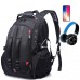 Étudiant cartable étanche voyage hommes sac à dos bouchon d'oreille trou rechargeable grande capacité sac à dos