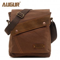 Sac Messenger Vintage Sac Ipad Canvas Messenger Sacs en cuir Sac à bandoulière (Marron)