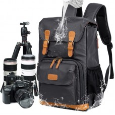 Imperméable  Toile Sac à Dos Appareil Photo Sac DSLR Sac de Voyage avec Compartiment réglable
