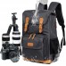 Imperméable  Toile Sac à Dos Appareil Photo Sac DSLR Sac de Voyage avec Compartiment réglable