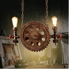 Rétro Style Vintage Suspension Lumière Industrielle Loft Suspension pour Salon Salle À Manger Créatif Personnalité En Métal De Fer En Bois En Bois Lustre E27 Douille Flamme Edison Suspension Lampe