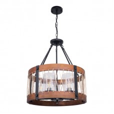 Lustre rustique moderne rond bois cinq lumières ferme lustres île en bois pendentif luminaire corde en métal rétro plafonniers pour salle à manger cuisine chambre couloir Foyer Bar