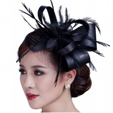 Chapeau de fête de la plume pilule chapeau fleur derby chapeau pour les femmes