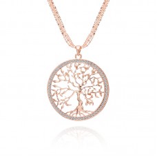 Créatif Vie Naturelle Arbre Creux Alliage De La Paix Arbre Collier Accessoires Chandail Chaîne Cadeau Pour Les Femmes