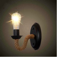 Applique murale rétro de country en fer forgé éolien E27 (pas d'ampoule)