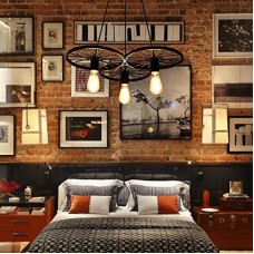 Lustre de fer de loft de fer de roue de lustre de roue de conception d'industrie rétro