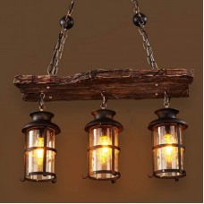 Lustre industriel vintage - lampes en bois créatives