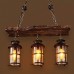 Lustre industriel vintage - lampes en bois créatives