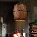 Suspension en tonneau en bois - Lustre Retro Loft - Plafonnier Creative Village