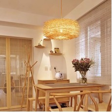Lustre en rotin lustre nid d'oiseau pendentif lampe de plafond
