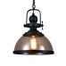 Lampe suspension rétro abat-jour en verre design rond cuisine vintage lampe suspendue en fer