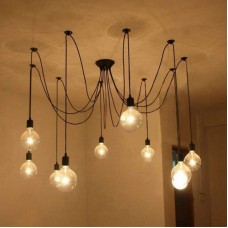 Plafond Creative DIY Spider Lamp Lustre Hauteur Réglable E27-10Heads