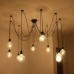 Plafond Creative DIY Spider Lamp Lustre Hauteur Réglable E27-10Heads
