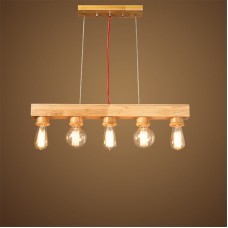 Lustre, lustre en bois de restaurant créatif de chambre à coucher lustre nordique