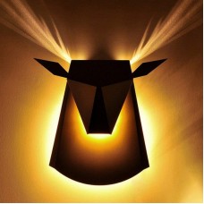 Tête de bétail moderne LED lampe de mur en fer lampe de mur tête de fer en métal monté