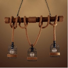 Suspension en corde de chanvre rustique - Parfaite pour la décoration - Suspension vintage en corde - Suspension en fer