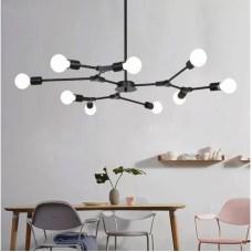 Lustre moderne luciole noir lustre semi-intégré lustre lampes de restaurant lustre industriel