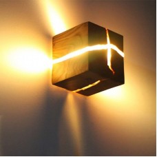 Applique murale crack en bois lampe LED lampe de chevet veilleuse