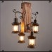 Lustre rétro industriel - Lampes en bois pour restaurants et bars créatifs