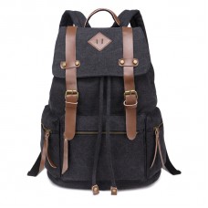 Sac a Dos Homme, Sac a Dos Vintage en Toile Sac a Dos College ado Cartable Scolaire Sac a Dos Voyage école randonnée(noir)