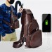 Sac bandoulière pour homme avec bandoulière et imperméable avec port de chargement USB