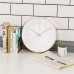 Timelike Horloge murale de luxe moderne de 12 po silencieuse avec cadre en or rose