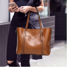 Sac a Main Femmes Cuir Bandoulieres Grand Sacs Porte Cabas (Marron)