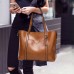 Sac a Main Femmes Cuir Bandoulieres Grand Sacs Porte Cabas (Marron)