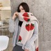 Écharpe chaude de couleur unie fraise hiver couverture élégant long châle Wrap