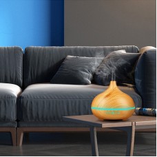 400ml Diffuseurs d'Huiles Essentielles Electrique, Humidificateur d'Air à Brume Fraîche, 7 Couleurs LED, Arrêt Automatique sans Eau, pour La Maison/Chambre à Coucher/Spa/Yoga/Massag-Gingembre