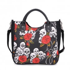 Femmes Bande Crâne Sac À Main Épaule Dame Toile Bandoulière Sac Fourre-Tout Messenger Cartable