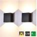 12W Moderne Applique Murale Interieur, 2 Pcs Aluminium Led Lampe Murale Blanc Chaud 3000K Appareils d'éclairage pour le Salon, Chambre, Salle de Bains, Cuisine, Salle à manger (Noire)