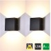 12W Moderne Applique Murale Interieur, 2 Pcs Aluminium Led Lampe Murale Blanc Chaud 3000K Appareils d'éclairage pour le Salon, Chambre, Salle de Bains, Cuisine, Salle à manger (Noire)