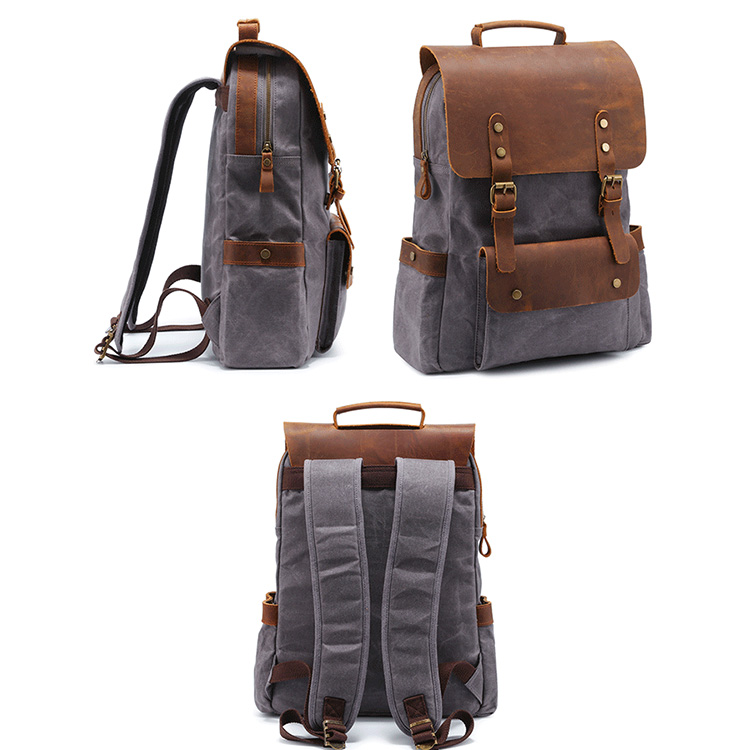 Large Doux Cuir Véritable Sac à dos Sac à dos casual cartable sacoche sac d'ordinateur portable